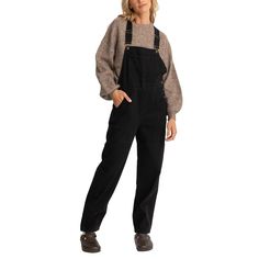 evo.com | Rhythm Overalls > Look cool, feel comfy in the Rhythm Daybreak Overalls. Not just for the kids, these neutral overalls look good with any style thanks to their relaxed fit and comfy cotton polyester blend fabric. Relaxed, Easy Fit 85% Cotton / 15% Polyester Full Leg Pant Large Front Patch Pocket | Women's Rhythm Daybreak Overalls 2024 - X-Small Black Pant | Cotton/Polyester Fall Season Overalls With Pockets, Casual Overall Pants For Fall, Casual Full Length Overalls For Fall, Fall Overalls With Pockets, Cotton Winter Overalls, Winter Cotton Overalls, Winter Overalls With Relaxed Fit, Casual Winter Workwear Overalls, Fall Workwear Overalls