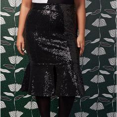 Torrid X Sylvia Mollie Trumpet Sequin Skirt-Nwt. Black. Size 16. New With Tags. All Over Sequin, Ponte Fabric Inside. Has Some Stretch. Zipper Closure. Slit. Smoke Free, Pet Friendly Home. Black Pleated Midi Skirt, Black Floral Skirt, Pleated Chiffon Skirt, Gauze Skirts, Sequin Midi Skirt, Tulle Midi Skirt, Lace Midi Skirt, Stretchy Skirt, Striped Midi Skirt