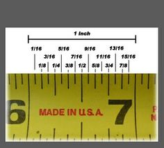 a measuring tape with the measurements for different sizes and widths on it, as well as