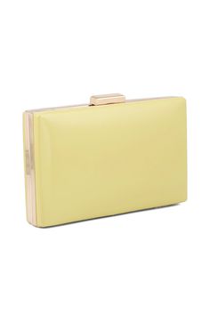 This yellow clutch is made with the recangular frame, having leather overall and then set over a clasp lock at front. Fancy Clutch, Yellow Clutch, Casual Clutch, Trendy Tote, Top Collection, New Handbags, Cute Bag, Crossbody Shoulder Bag, Fashion Store