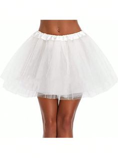 1pc Adults 4-Layer Tulle Tutu Skirt, Princess Fluffy Skirt For Cosplay, Birthday Party, Role Play Halloween Costume White    Fabric   Non-Stretch Fall,Spring,Spring/Fall,Summer,Winter,All,Spring/Summer,Fall/Winter,Spring/Summer/Fall Wedding & Event, size features are:Bust: ,Length: ,Sleeve Length: Summer Fall Wedding, White Tutu, Fluffy Skirt, Tulle Tutu Skirt, Princess Tutu, Tulle Tutu, Fantasias Halloween, Halloween 2024, Halloween Outfit