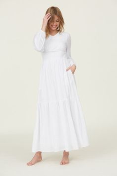 Lola Textured Temple Dress – A Closet Full of Dresses White Temple Dress, Temple Dresses, Lds Temple Dress, Wedding Dresses Lds, Modest Maxi Dress, White Temple, Temple Dress, Modest Maxi, Modest Tops