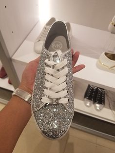 Michael Kors Women's MK City Glitter Fabric Sneaker Silver 45R8MCFS1D Glitter Fabric, Michael Kors, Louis Vuitton, Glitter, Sneakers, Silver, Fabric