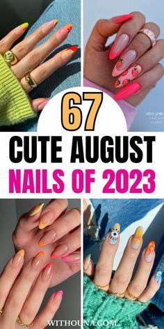 Cute August Nails, August Nail Colors, Nails Of 2023, Latest Nail Colours, Beach Nail Art, Cute Summer Nail Designs, Fun Summer Nails, August Nails, Back To School Nails