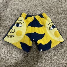 Purchased From A Vintage Shop, Never Worn Can Be Worn With The Suns Or Stars On The Front Would Best Fit An Xs Send Me An Offer ! (: Playful Yellow Summer Shorts, Playful Yellow Cotton Bottoms, Playful Yellow Beach Bottoms, Yellow Cotton Shorts For Beach Season, Yellow Shorts For Beachwear, Yellow Beachwear Bottoms, Yellow Beachwear Shorts, Crunchy Outfits, Vintage Clothing Display