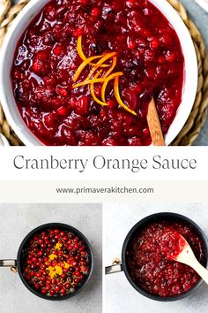 cranberry orange sauce in a white bowl