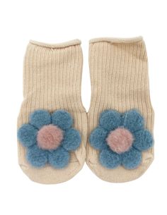 Baby Booties- Fuzzy Flower Socks - CovetedThings Baby Socks Flowers, Bunny Slippers For Baby, Flower Socks, Baby Booties, Socks, Flowers