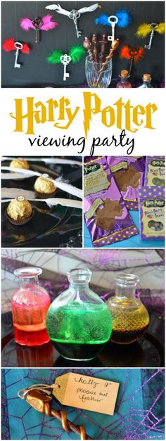 harry potter viewing party with lots of different items