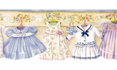 Kids and Laundry GU92111 Wallpaper Border Dresses Wallpaper, Laundry Wallpaper, Blue Watercolor Wallpaper, Jungle Wall Decals, Girl Nursery Wallpaper, Girls Room Wallpaper, Woodland Wallpaper, Stick Wall Art, Herringbone Wallpaper