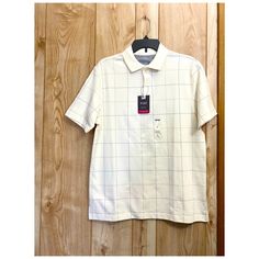 Nwt Van Heusen Flex Windowpane Classic Fit Polo Shirt Color: Cream Tofu Size: Small. Condition Is "New With Tags". 58% Cotton, 42% Polyester Cream Polo Collar Top For Summer, Casual Cream Cotton Polo Shirt, Collared Cream Cotton Top, Cream Collared Cotton Tops, Cream Cotton Polo Collar Top, Polo Shirt Colors, White Collared Shirt, Henley Shirt Men, Polo Pullover