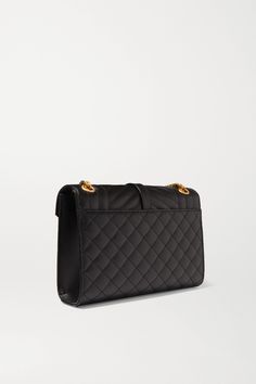 Black Envelope medium quilted textured-leather shoulder bag | SAINT LAURENT | NET-A-PORTER Luxury Travel Bags, Carry On Bags, Luxury Travel Bag, Bag Saint Laurent, Pink Duffle Bag, Black Envelope, Black Envelopes, Small Shoulder Bags, Envelope Bag