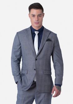 Eldridge Grey Prince of Wales Suit - SARTORO Elegant Gray Double Breasted Suit For Semi-formal Occasions, Classic Gray Suits For Work, Gray Double Breasted Suit For Office, Classic Gray Double Breasted Suit For Office, Classic Gray Double Breasted Suit For Work, Gray Double-breasted Suit For Office, Tailored Gray Suit For Formal Occasions, Classic Gray Tuxedo For Formal Occasions, Tailored Gray Suit And Tie Accessories For Formal Occasions