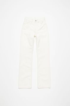 1977 jeans are cut to a regular fit with a high waist, bootcut leg and long length. Crafted from non stretch denim with an off white wash. Acne Studios 1977 White Out Suit Jacket Dress, Regular Fit Jeans, Children Shoes, Leather Pieces, White Out, White Wash, Long Length, Shirt Outfit, Fit Jeans