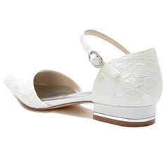 Shop Women's White Lace Pointed Toe Ankle Strap Wedding Flat Shoes color White for Anniversary, School, Wedding with worldwide Free shipping & Free return. Wedding Flat Shoes, Bridesmaid Shoes Flat, School Wedding, Shoes Elegant, Wedding Shoes Lace, Wedding Shoes Flats, Wedding Flats, Bridesmaid Shoes, Low Heel Shoes