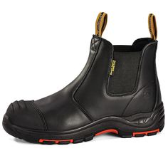 PRICES MAY VARY. 【ASTM & CE APPROVED 】- This mens CE safety boots has tag are certified by ASTM & CE Standard Association.Chelsea work boots upper made of smooth cow leather with CE standard, which is durable and scratch-resistant. mens steel toe boots has steel plate midsole flexible, supply excellent protection for working,double terrain PU outsole non-slip work boots for men, strengthened steel toe cap and heel provide full protection, anti-collision and ankle support. 【SUPERIOR COMFORTABILIT Mens Steel Toe Boots, Slip On Work Boots, Black Work Boots, Site Work, Steel Toe Boots, Chelsea Boots Women, Boots Mens, Work Boots Men, Safety Boots