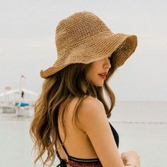 Ladies Beach Straw Sun Bucket Hat, Floppy Foldable Wide Brim Womens, Brown Summer Beach Hats, Floppy Hat Summer, Girls Sun Hat, Floppy Beach Hat, Summer Straw Hat, Straw Hat Beach, Summer Hats For Women, Beach Hats, Straw Sun Hat