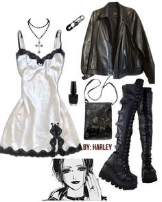 Nana Core Outfit, Nana Osaki Aesthetic Outfits, Nana Astethic, Nana Style Outfits, Nana Fashion Aesthetic, Nana Wardrobe, Nana Aesthetic Outfit, Nana Style Fashion, Aesthetic Dressing Style