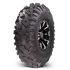 an atv tire on a white background