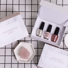 Whether it's a bridesmaid proposal, graduation gift or birthday gift, personalize an OPI gift set! Nail Polish Gift Set, Bridesmaids Nails, Nail Polish Gift, Nude Polish, Nail Art Trends, Soothing Bath, Opi Nail Polish, Pink Cotton Candy