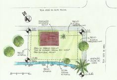 this is an image of a plan for a pool and landscaping project in the city