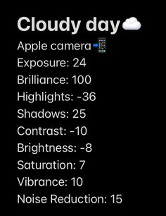 an iphone screen with the text cloudy day on it and other information about what to do