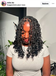 Box Braids With Curly Ends, Braids With Curly Ends, Feed In Braids Hairstyles, Short Curly Hairstyles, Quick Natural Hair Styles