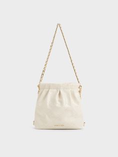 Cream Duo Chain-Handle Two-Way Backpack - CHARLES & KEITH US Everyday Backpack With Chain Strap, Everyday Quilted Backpack, Chic Quilted Bags For Errands, Charles And Keith Bags, Charles And Keith, Chic Crossbody Bag, The Duo, Classic Handbags, Size Chart For Kids