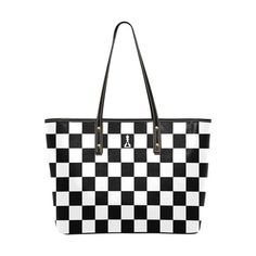 "This spacious bag is both convenient and stylish. Carry it by the strap or go hands free with it over your shoulder. There is also a pocket inside with a zipper closer. The design features a checkered pattern, simulating a Chess board, with the iconic \"Buenos New Chess\" app logo centered on a dark square on the upper half of each side. .: Black and White .: PU leather .: Zipper closure .: Inner pocket with zipper .: Printed on both sides Length: 14.56 inches Width: 6.10 inches Height: 12.00 inches Weight: 16.58 ounces Other colors and styles available! http://etsy.me/2NHacA0 Breast Cancer Awareness items available! https://etsy.me/2Y9ZrdR" Chess App, Elastic Thread, Tote Bag Black, App Logo, Face Light, Gifts For My Wife, Leather Zipper, Shoulder Tote Bag, Checkered Pattern