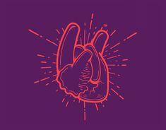 a drawing of a human heart on a purple background