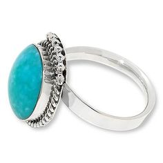 Chaco Canyon Sterling Silver Campitos Turquoise Round Soitaire Ring  Showcasing shapes, details and materials traditional to Navajo design, this bold solitaire design is a distinctive embellishment to any outfit.       Approx. 5/8"L x 9/16"W x 1/4"H; shank 1/8"W     Stamped .925 sterling silver; polished, oxidized finish      Rope and bead detail; handcrafted     Designed and Crafted in the USA   Stone Information      All sizes and weights approximate     Stabilized Campitos Turquoise: Round (1 Bohemian Turquoise Rings With Gemstone Accents, Turquoise Bohemian Rings With Gemstone Accents, Adjustable Turquoise Ring With Stone Setting, Round Turquoise Ring With Gemstone Accents, Turquoise Ring With Gemstone Accents, Adjustable Turquoise Opal Ring, Turquoise Rings With Stone Setting, Turquoise Oval Ring With Stone Setting, Oval Turquoise Rings With Stone Setting