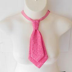 Bright pink ladies lace adult necktie. Pre-tied with an adjustable neckband Make A Bow Tie, Floral Necktie, Pearl Beach, Tie For Women, Pink Tie, Pink Ties, American Beauty, Lace Overlay, How To Make Bows