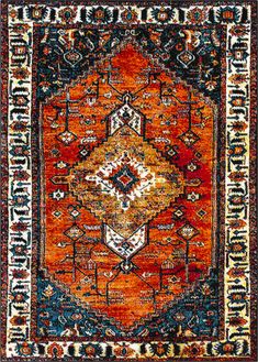 Surya Serapi SRP-1024 Area Rug main image Serapi Rug, Synthetic Rugs, Updated Traditional, Orange Area Rug, Accent Rugs, At Home Store, Bright Orange, Washable Rugs, Woven Rug