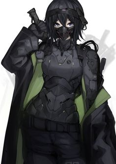 автор aokuma (yuuran create) Medium Armor, Cyberpunk Anime, Watercolor Lessons, Female Knight, Bodysuit Designs, Gloves Black, Bodysuit Black, Punk Outfits