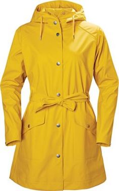 Raincoat With Hood, Yellow Rain Jacket, Helly Hansen Jacket, Look Casual Chic, Raincoat Jacket, Waterproof Rain Jacket, Hooded Raincoat, Raincoats For Women, Waterproof Jacket