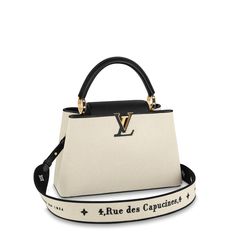 LOUIS VUITTON® - Capucines Mm - Black Louie Vuttion, Multi Colored Bag, Paris Store, Louis Vuitton Capucines, Luxury Bags Collection, Leather Detailing, Shoes Sale, Luxury Purses, Louis Vuitton Official