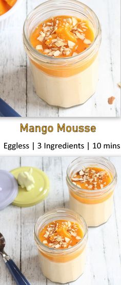 mango mousse with oranges and yogurt in jars