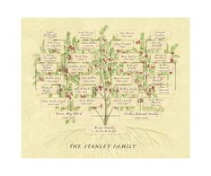 a family tree is shown with names and pictures on the bottom half of it,