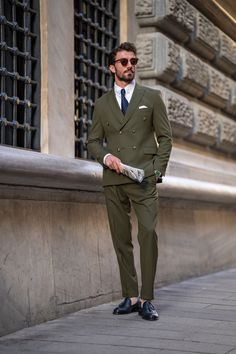 Olive Double Breasted Suit Men, Wedding Green Suit, Green Suits, Khaki Suit, Modern Fit Suit, Double Breasted Tuxedo, Suit Stores