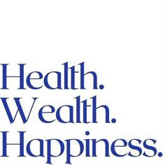 the health and well - being logo is shown in blue on a white background with words that read, health, weathh, happiness