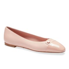 A soft and flexible version of the classic ballet flat, in pink nappa leather with a pink patent-leather cap toe. This item is eligible for exchange or store credit only. Spring Step Ballet Flats, Luxury Slip-on Closed Toe Ballet Flats, Luxury Round Toe Ballet Flats With Sculpted Heel, Luxury Sleek Slip-on Ballet Flats, Luxury Fitted Ballet Flats, Luxury Ballet Flats With Sculpted Heel And Round Toe, Luxury Pink Ballet Flats With Leather Sole, Luxury Designer Slip-on Ballet Flats, Luxury Feminine Ballet Flats With Leather Sole