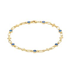 Show off your faith in style with this 18k gold plated Kristen Kesho bracelet, featuring delicate textured cross links and sparkling lab-created sapphires.Click on this JEWELRY & WATCHES GUIDE to learn about fit, styles, materials and more!Show off your faith in style with this 18k gold plated Kristen Kesho bracelet, featuring delicate textured cross links and sparkling lab-created sapphires.Click on this JEWELRY & WATCHES GUIDE to learn about fit, styles, materials and more!FEATURES Nickel free Blue Sapphire Bracelet, Diy Bracelets Patterns, Bracelets Patterns, Sapphire Bracelet, Cross Bracelet, Gemstone Bracelet, Gold Plated Sterling Silver, Bracelet Patterns, Diamond Cut