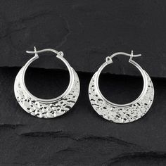 Mexican hammered silver crescent hoop earrings Modern Silver Hammered Hoop Earrings, Silver Hammered Hoop Jewelry, Silver Hammered Open Circle Earrings, Silver Hammered Hoop Earrings For Anniversary, Silver Hallmarked Metal Hoop Earrings, Elegant Hammered Sterling Silver Hoop Earrings, Silver Hammered Small Hoop Jewelry, Small Hoop Hammered Silver Earrings, Small Silver Hoop Earrings Hallmarked