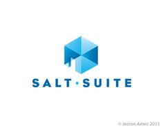 the logo for salt - suitee is shown in blue and white, with an abstract shape