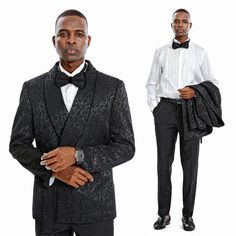 Elevate Your Style With The Tazio Textured Paisley 2-Piece Suit Set, A Blend Of Classic Sophistication And Contemporary Charm. The Jacket Boasts A Textured Paisley Pattern, Versatile 2-Button And Side Knot Closures, A Skinny Fit For Comfort, A Wide Shawl Collar With Satin Trim, And Practical Pockets With Underarm Sweat Guards. The Pinstripe Pants Feature A Sleek Skinny Fit, Flat Front, And Thoughtful Details Such As Lined Knees And Ample Pockets. This Set Oozes Elegance, Offering A Tuxedo Look W Tailored Tuxedo Sets For Gala, Fitted Black Set For Gala, Fitted Black Sets For Gala, Black Fitted Sets For Gala, Fitted Long Sleeve Set For Black-tie Events, Elegant Long Sleeve Sets For Gala, Blue Tuxedo Jacket, Prom Jacket, Vest Tuxedo