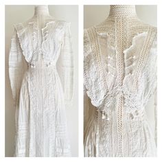 Antique Victorian Edwardian Dress 1800's Early 1900's White Cotton Dress Delicate Embroidery Lace Ruffle High Neck - Etsy Vintage White Victorian Day Dress With Ruffles, Victorian Prairie Dress With Ruffles For Wedding, Vintage White Victorian Dress With Ruffles For Daywear, Victorian Prairie Wedding Dress With Ruffles, Cottagecore Victorian Dress With Lace Trim In Vintage White, Victorian Vintage Lace Dress With Ruffles, Vintage White Victorian Dress With Lace Collar, White Victorian Dress With Lace Patchwork For Daywear, White Fitted Victorian Prairie Dress