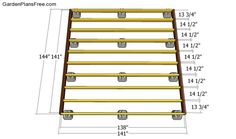 an image of a wooden ladder with measurements