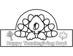 a happy thanksgiving coloring page with a turkey