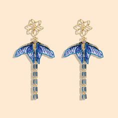 Lux Luna Moth Earrings Blues Luna Moth Clothes, Blue Luna Moth, Moth Earrings, Luna Moth Earrings, Moth Earring, Mignonne Gavigan, Luna Moth, Virtual Fashion, Blue Beads