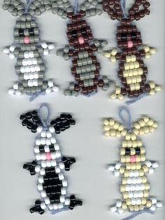 cross stitch ornament designs for easter bunny bunnies and other small items to make them look like they are made from beads