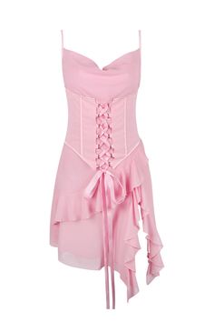 Yvonne Blush Ruffle Corset Mini Dress Newgew Ruffle Corset, Basic Clothes, Midi Pencil Dress, Corset Mini Dress, Corset Belt, Luxury Dresses, Chiffon Material, Fairy Costume, Gothic Dress